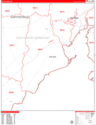 West Haven Wall Map Zip Code Red Line Style 2026